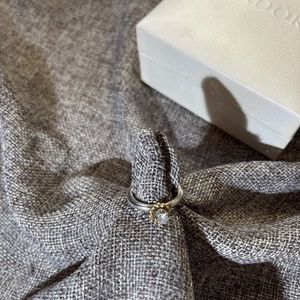 Pandora sterling silver and 14k ring